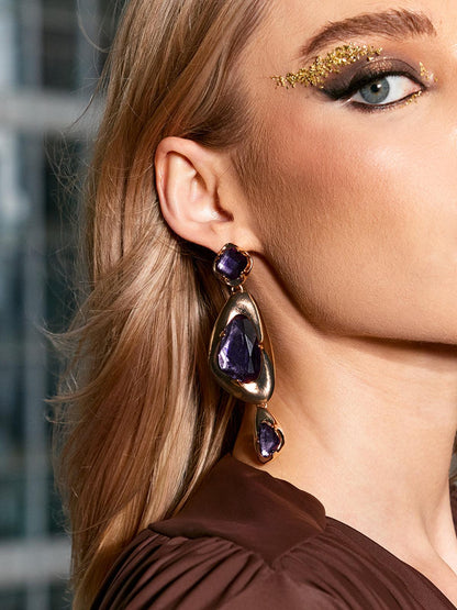 Mikko Geometric Rhinestone Earrings