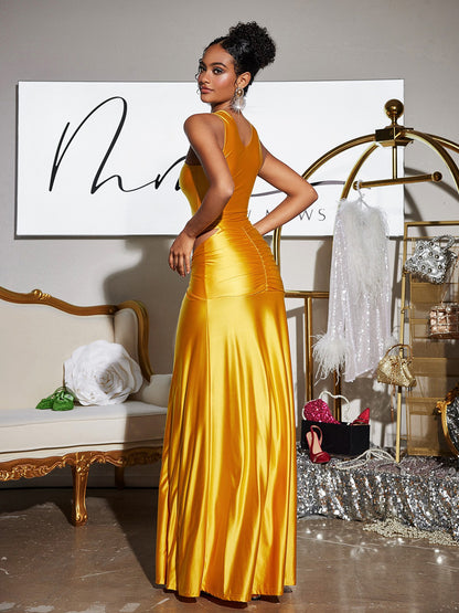 Panya Crystal Cutout Satin Maxi Dress