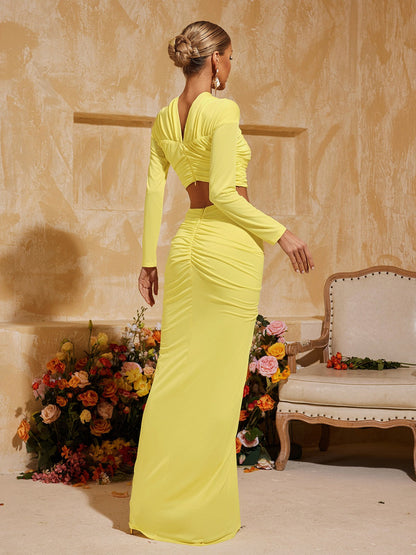 Perssis Twisted Ruched Skirt Set