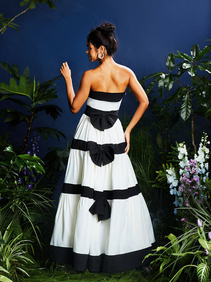 Quynh Strapless Bow Maxi Dress