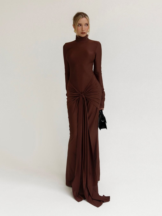 Rumaysa Long Sleeve Twisted Maxi Dress