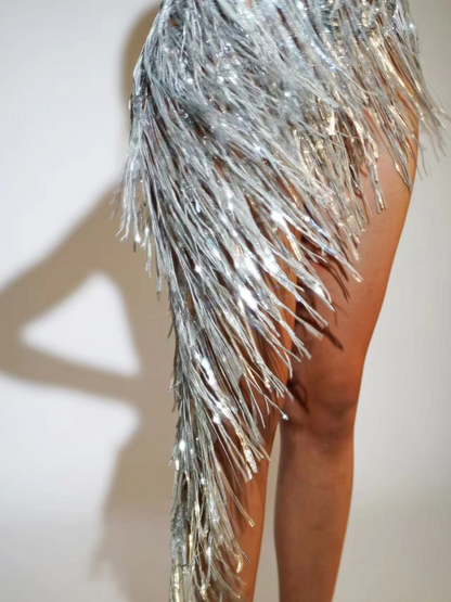 Safiya Strapless Rhinestone Skirt Set