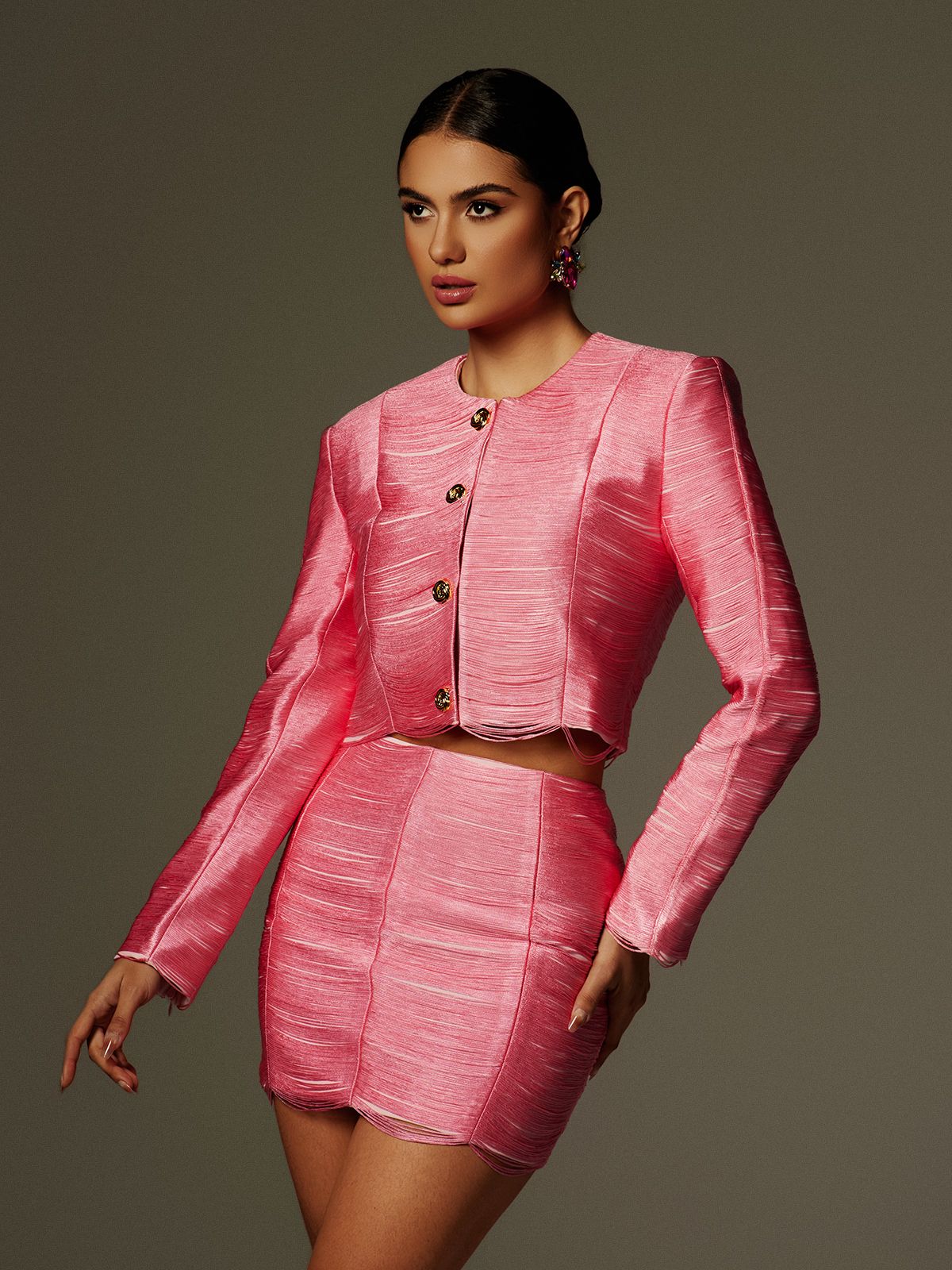 Sagebrush Long Sleeve Button Up Blazer Set