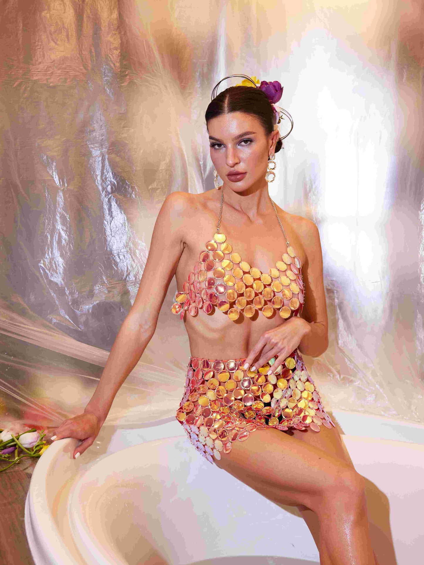 Sullivan Halterneck Chainmail Skirt Set