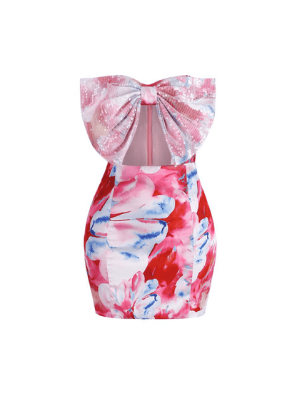 Susanna Sequin Bow Cutout Mini Dress