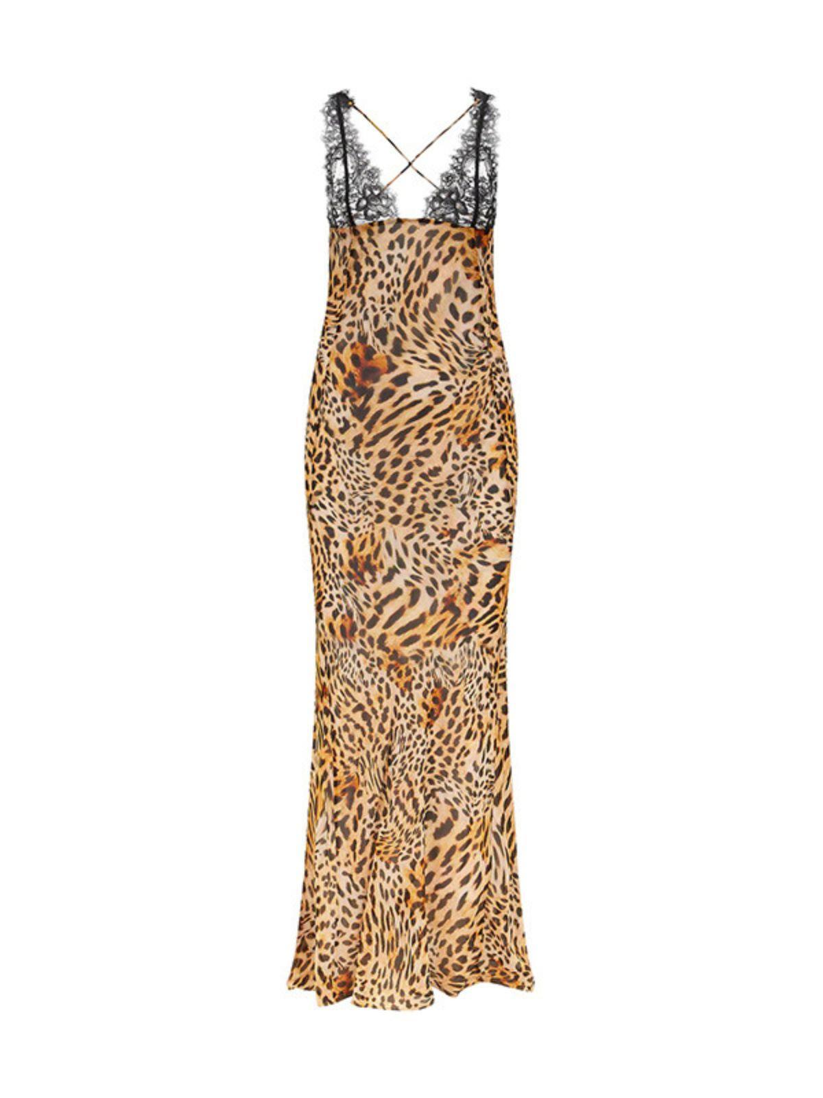 Svea Lace Leopard Printed Maxi Dress