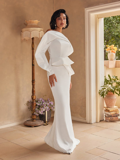 Sylwia One Shoulder Satin Maxi Dress