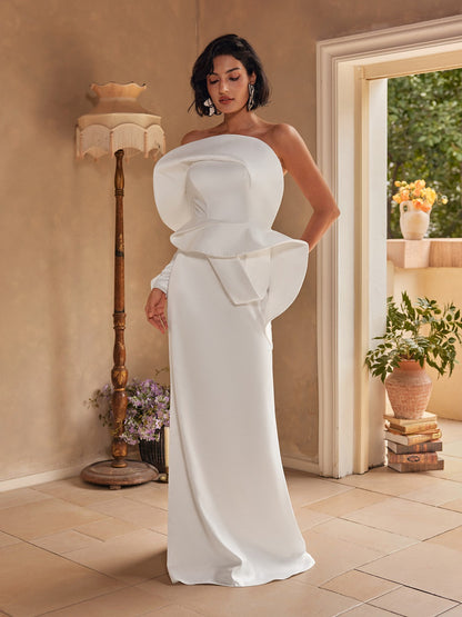 Sylwia One Shoulder Satin Maxi Dress