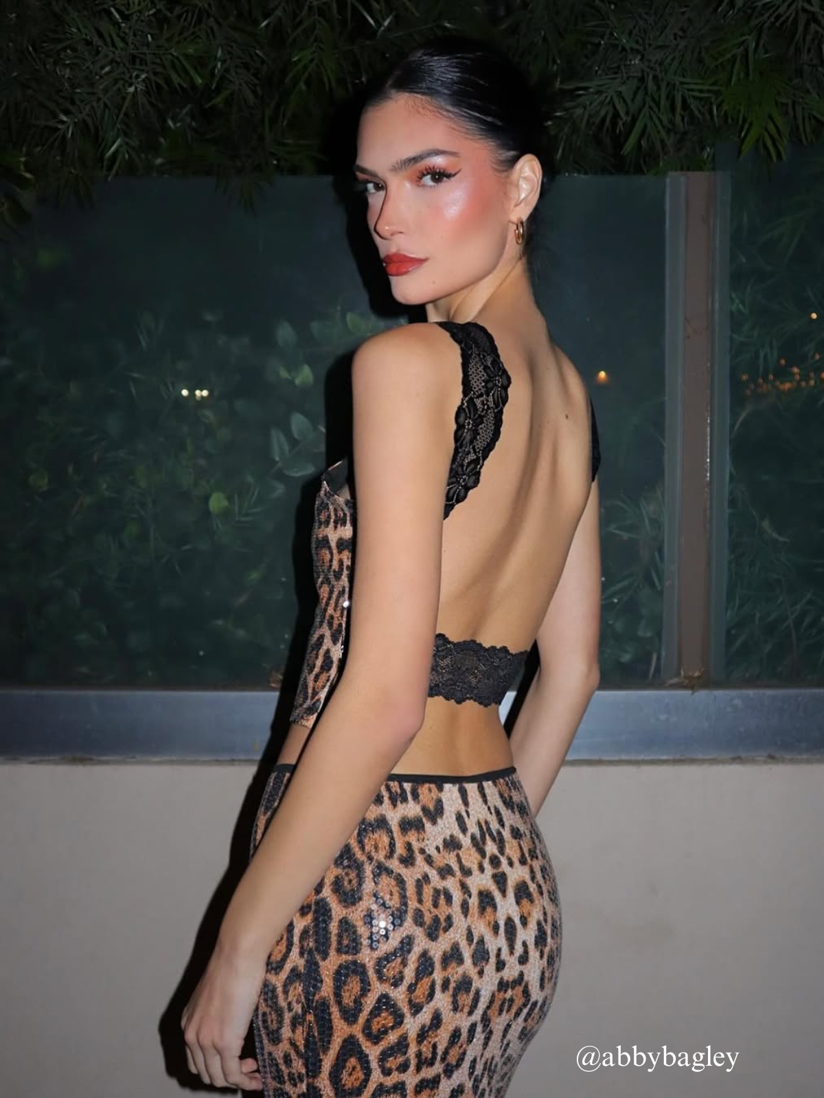 Syrita Backless Leopard Sequin Top