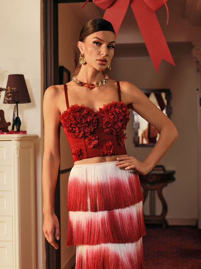 Tayna Spaghetti Flower Top