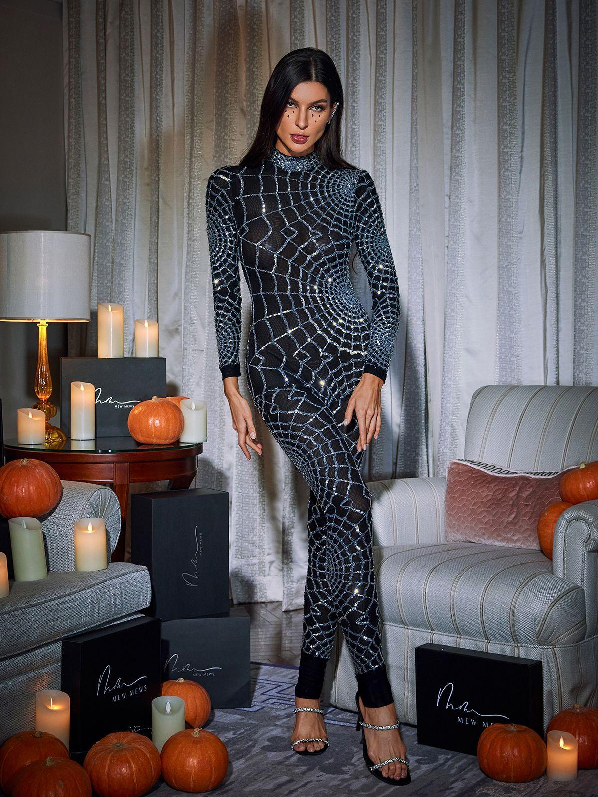 Teah Long Sleeve Cobweb Jumpsuit