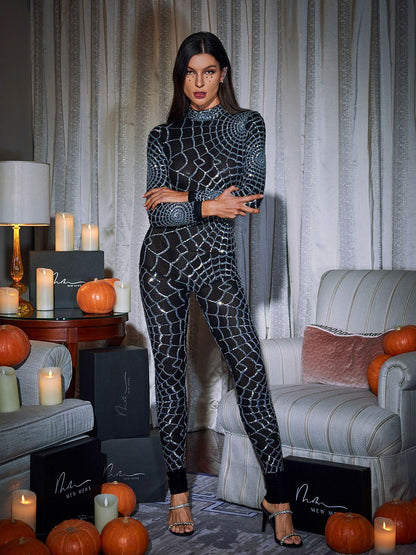 Teah Long Sleeve Cobweb Jumpsuit