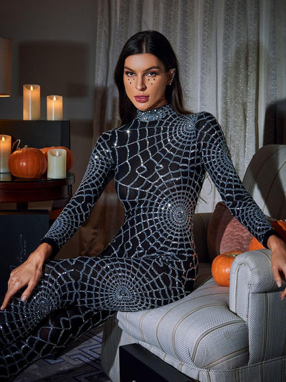 Teah Long Sleeve Cobweb Jumpsuit