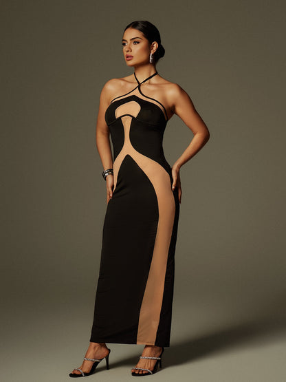 Thaliacea Halterneck Maxi Dress