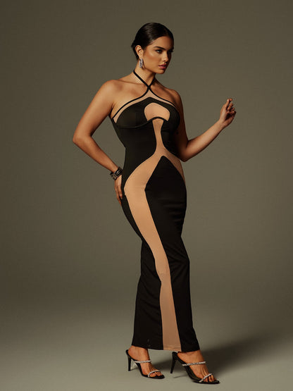 Thaliacea Halterneck Maxi Dress