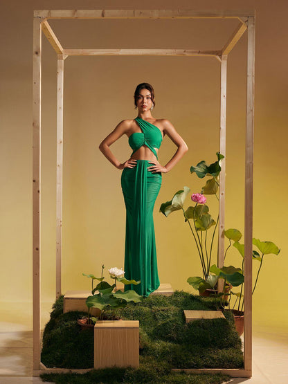 Tilly Draped Mesh Skirt Set