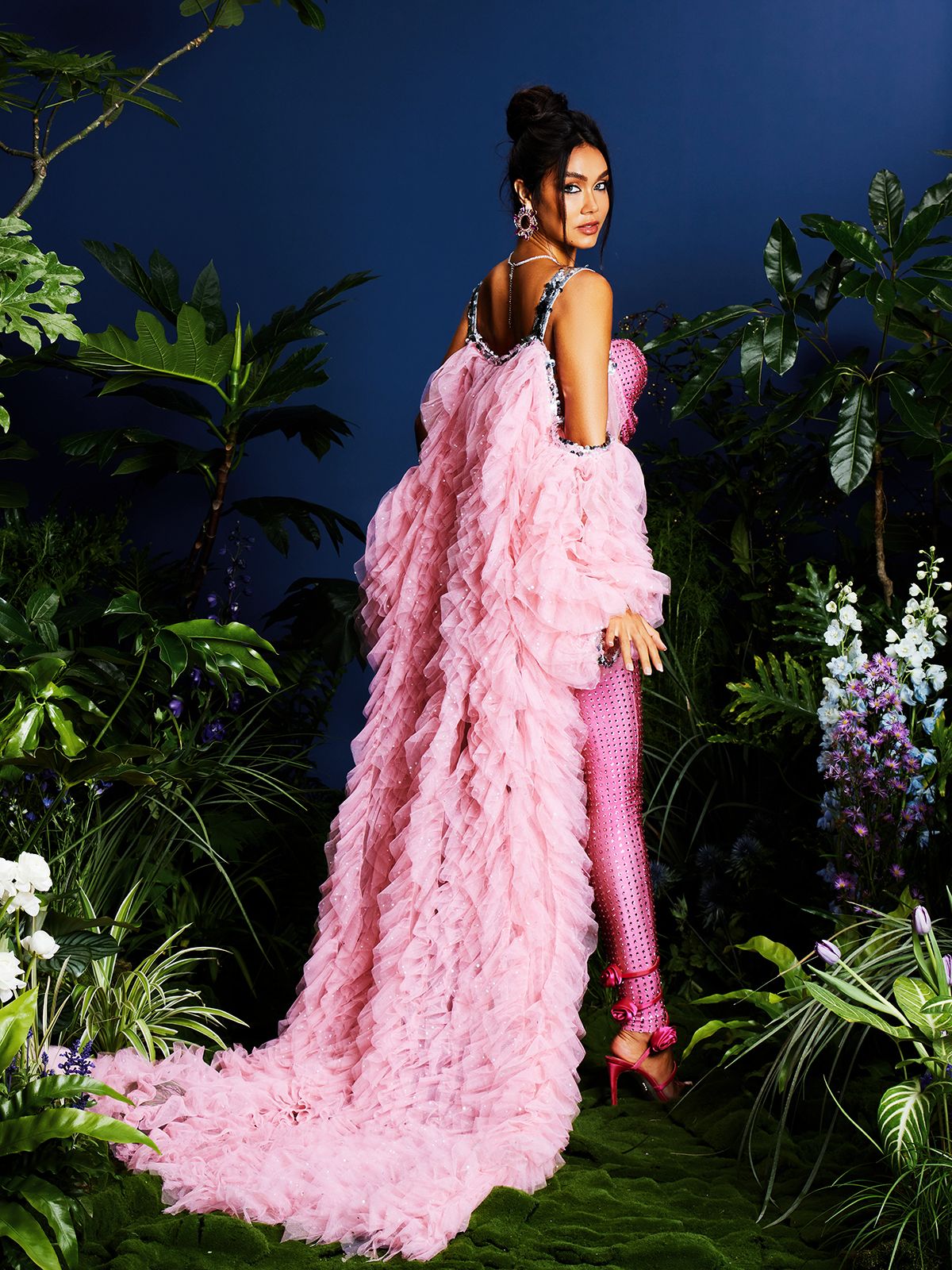 Tolliver Crystal Pants Set In Pink