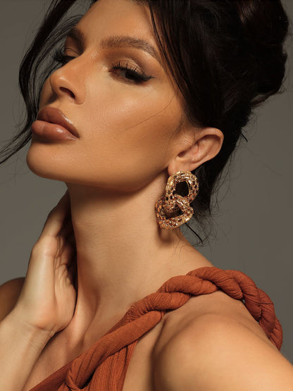 Tyora Circle Crystal Earrings