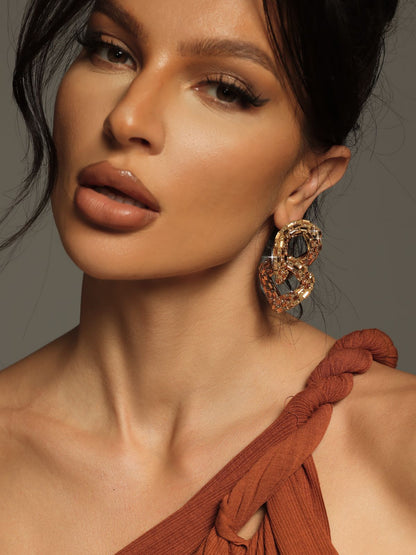 Tyora Circle Crystal Earrings