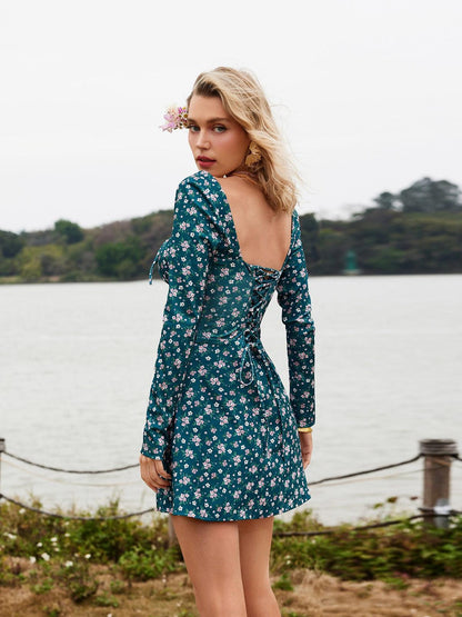 Uhtred Floral Lacing Mini Dress