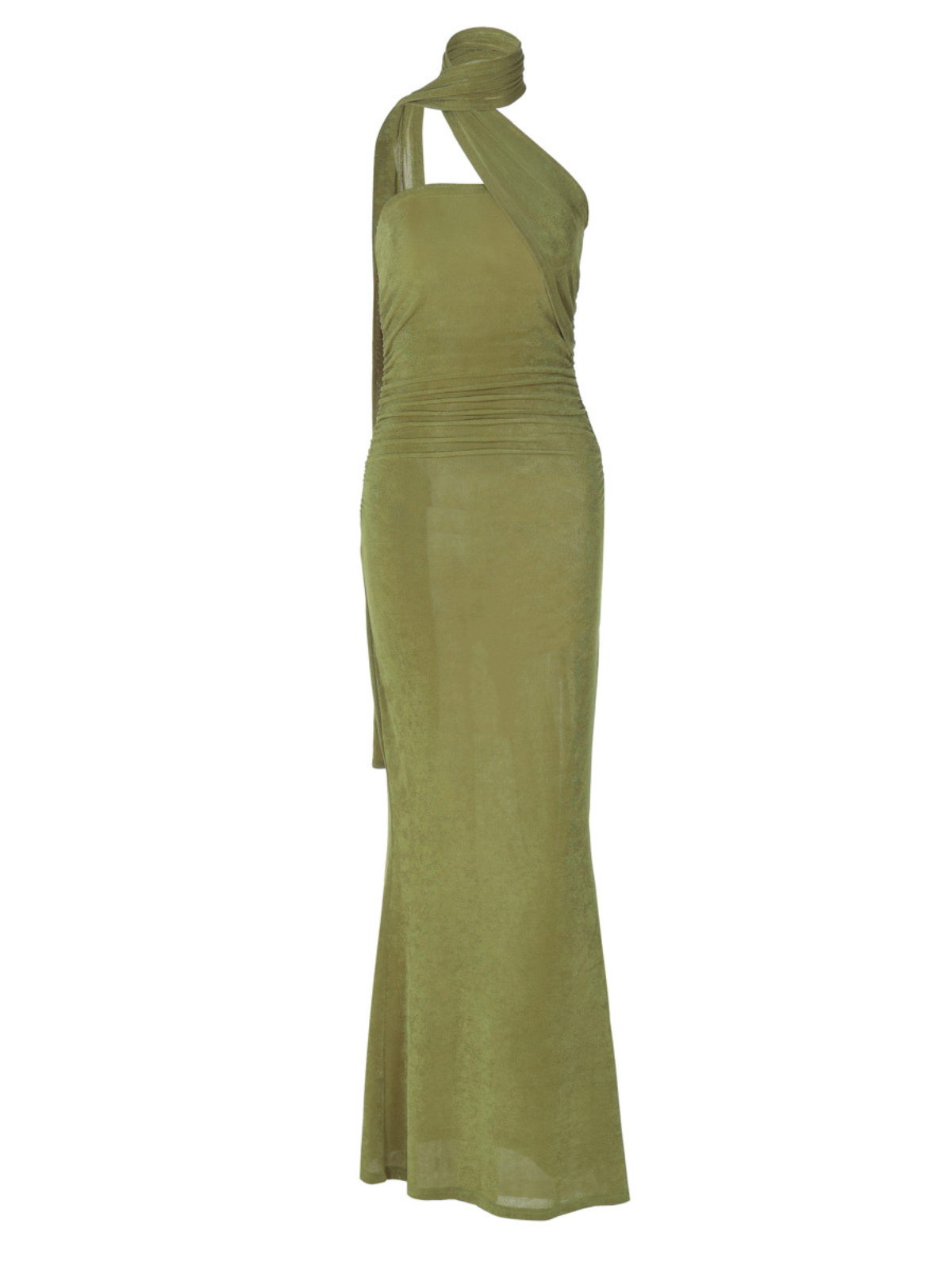 Vyxaris Strapless Ruched Draped Maxi Dress