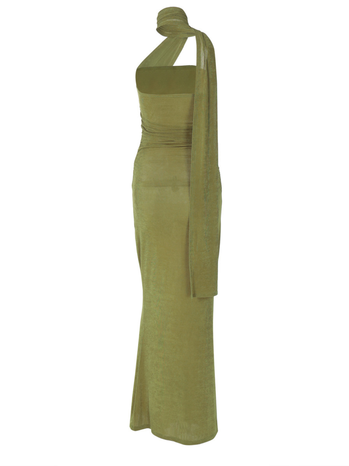 Vyxaris Strapless Ruched Draped Maxi Dress