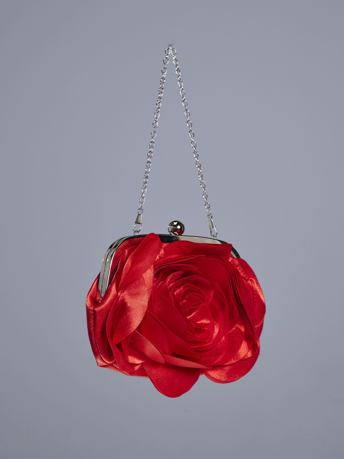 Wells Red Flower Satin Clutch