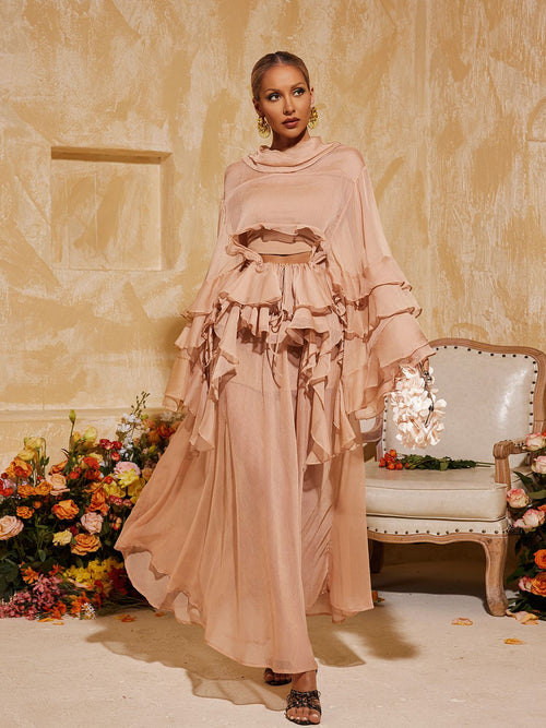 Xayvion Ruffle Tiered Skirt Set