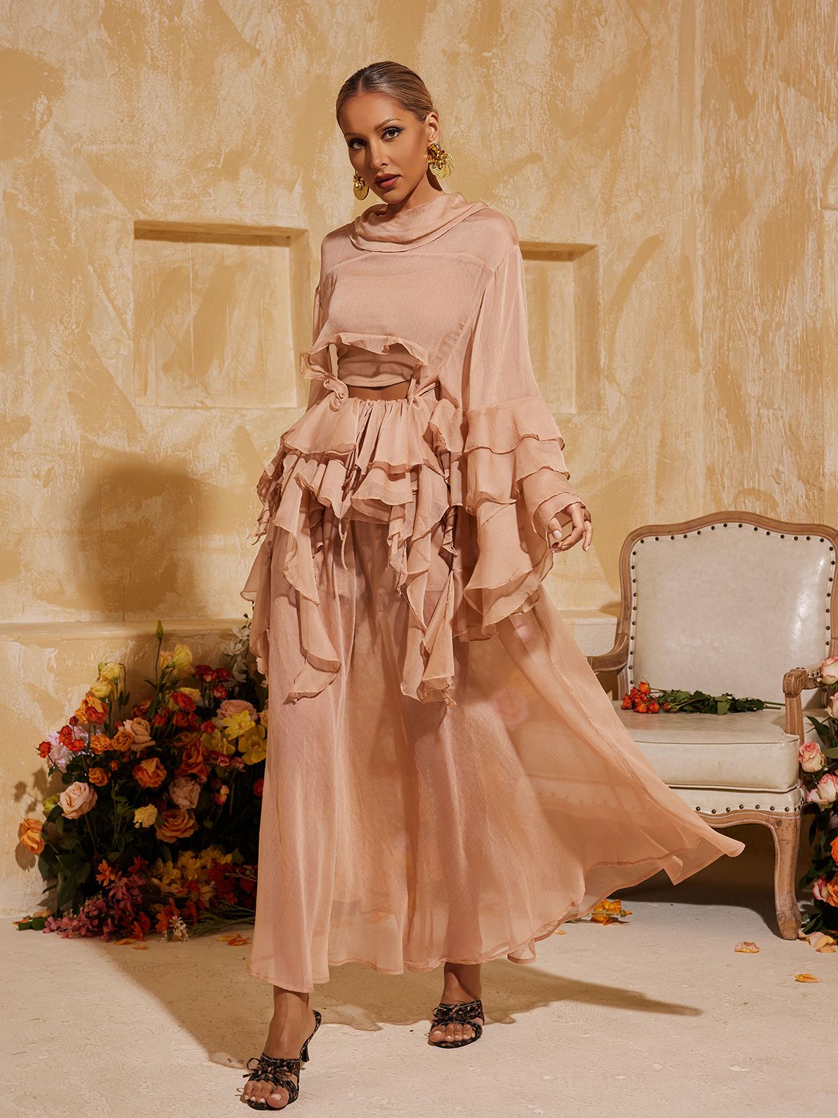 Xayvion Ruffle Tiered Skirt Set