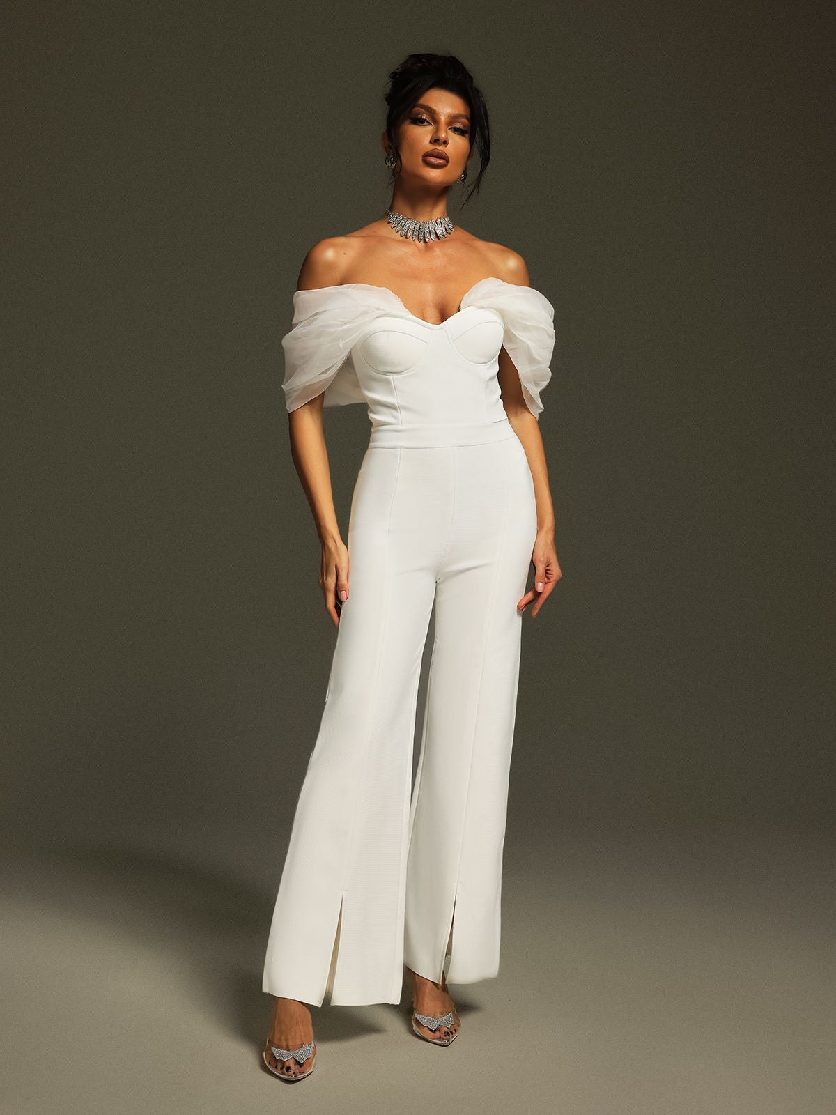Yexet Off Shoulder Bandage Jumpsuit