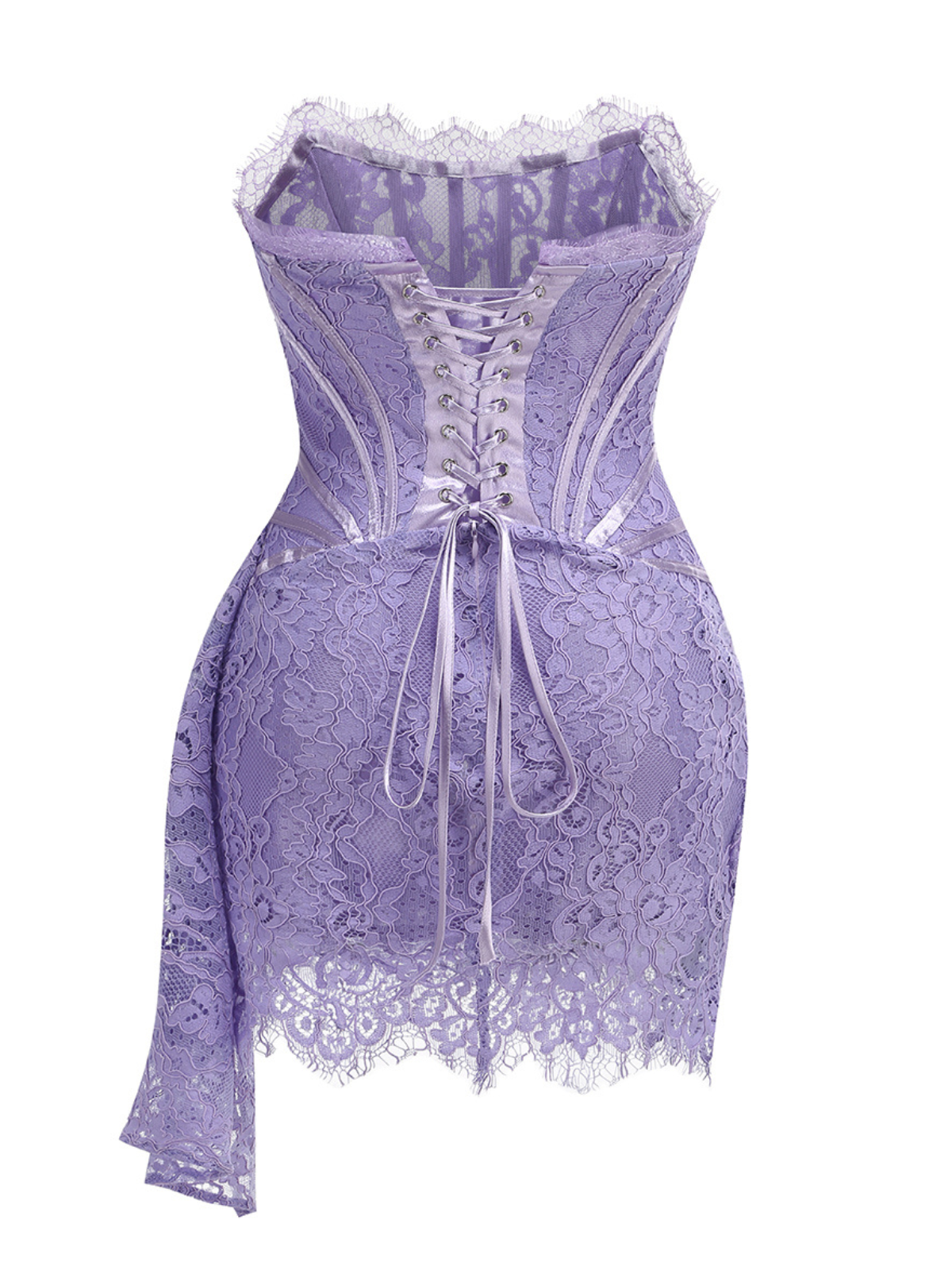 Yolita Strapless Lace Dress In Lilac