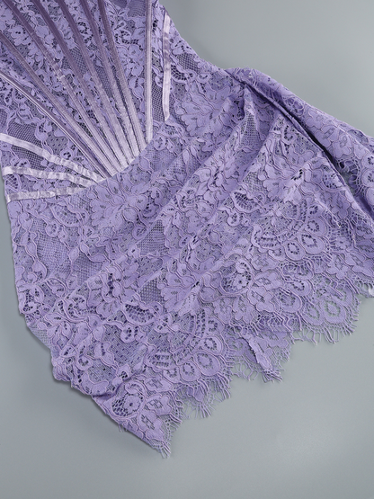 Yolita Strapless Lace Dress In Lilac