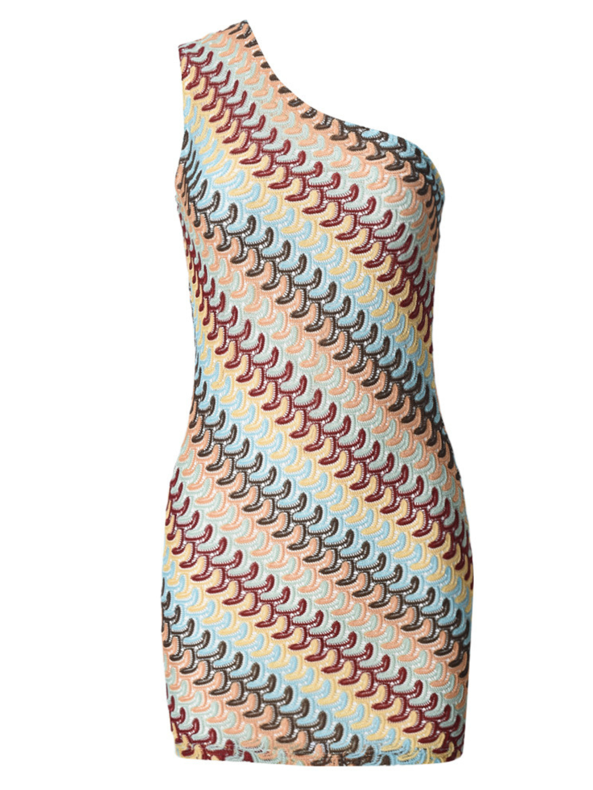 Yvoryth One Shoulder Knitted Mini Dress