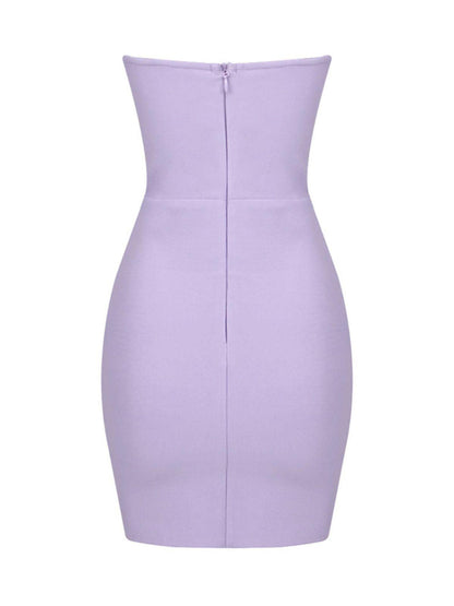 Zander Strapless Cutout Bandage Dress In Lilac