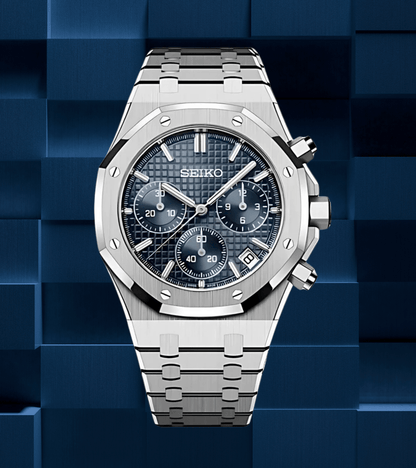 Seiko Mod Royal Oak Chronograph Blue