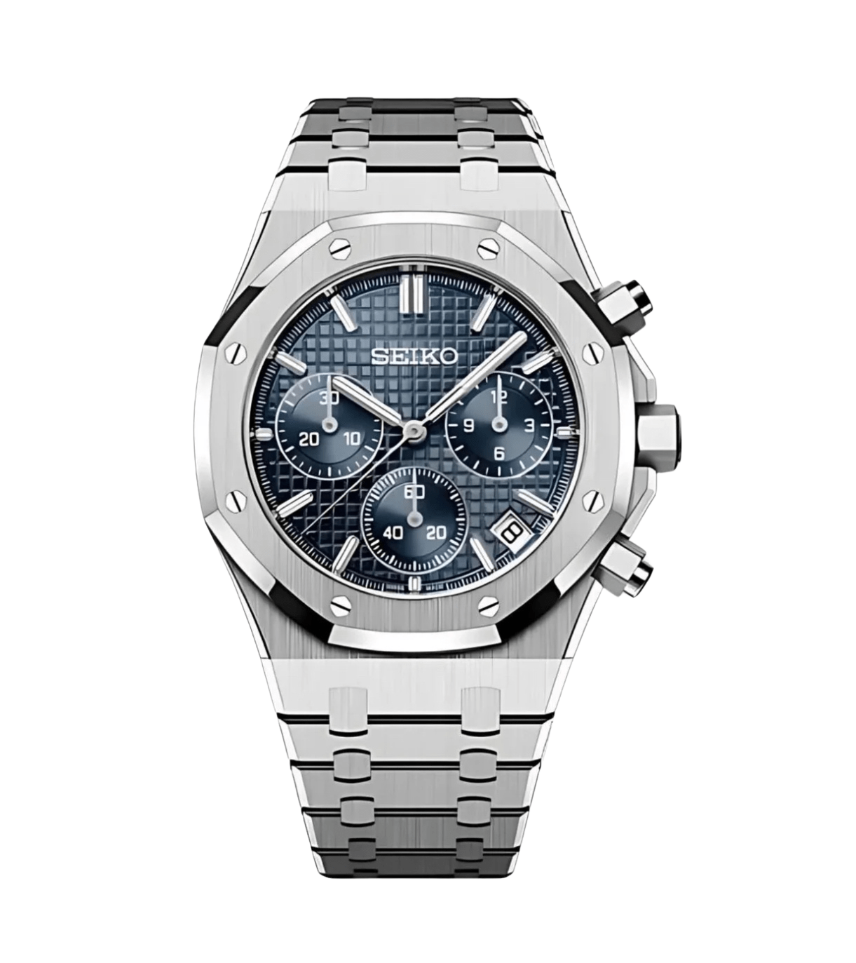 Seiko Mod Royal Oak Chronograph Blue