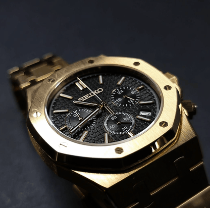 Seiko Mod Royal Oak Chronograph Rose Gold